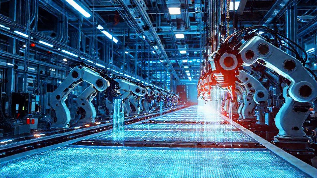 Una fábrica futurista e inteligente brilla